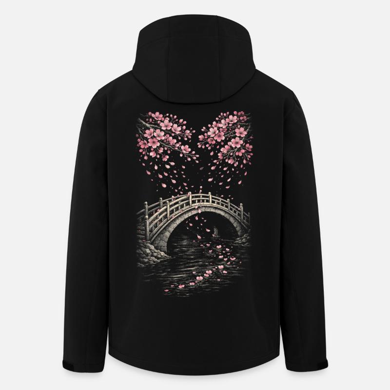 Kirschblüten Sakura Kirschblüte - Recycelte Männer Softshell-Jacke von Stanley/Stella - Schwarz