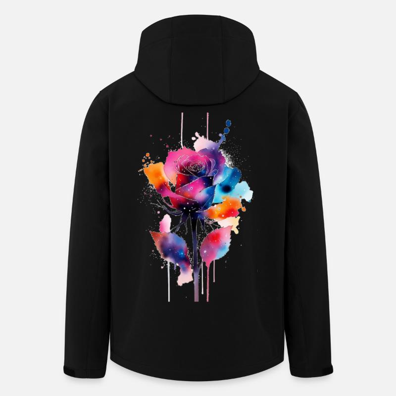 Blume - Recycelte Männer Softshell-Jacke von Stanley/Stella - Schwarz