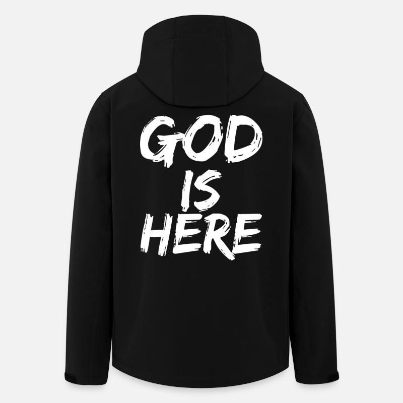 god is here - Recycelte Männer Softshell-Jacke von Stanley/Stella - Schwarz