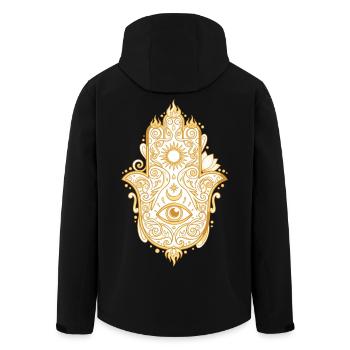 Spirituality Meditation Sacred Geometry Lotus - Men’s Recycled Softshell Jacket by Stanley/Stella - black - Back - AI Model Male 185 light (185cm)