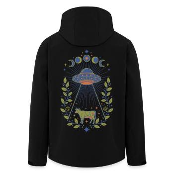 Spiritualität Heilige Geometrie Meditation Zen - Recycelte Männer Softshell-Jacke von Stanley/Stella - Schwarz - Hinten - AI Model Male 185 light (185cm)