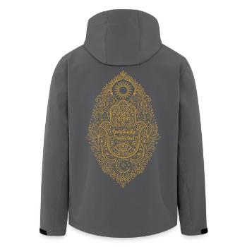 Spirituality Spiritually Protected Lotus Flower - Men’s Recycled Softshell Jacket by Stanley/Stella - black - Back - AI Model Male 185 light (185cm)