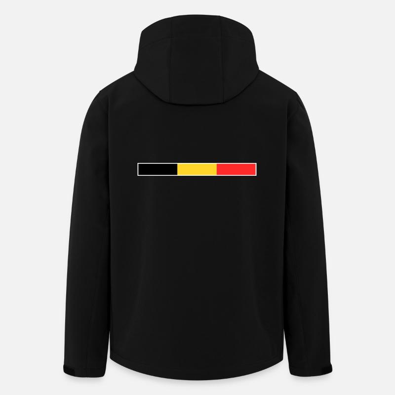 Drapeau Belgique - Veste softshell homme en polyester recyclé Stanley/Stella - noir