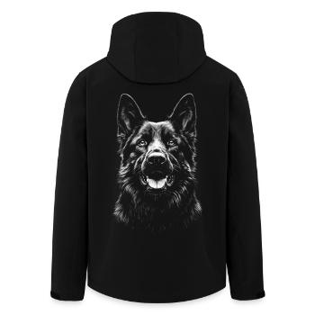 Deutscher Schäferhund Portrait Hunde Hund - Recycelte Männer Softshell-Jacke von Stanley/Stella - Schwarz - Hinten - AI Model Male 185 light (185cm)