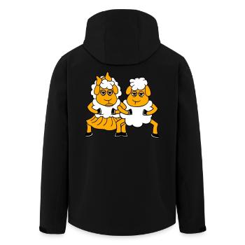 2 Schafe Pärchen Müde Gelangweilt Freunde Verliebt - Recycelte Männer Softshell-Jacke von Stanley/Stella - Schwarz - Hinten - AI Model Male 185 light (185cm)