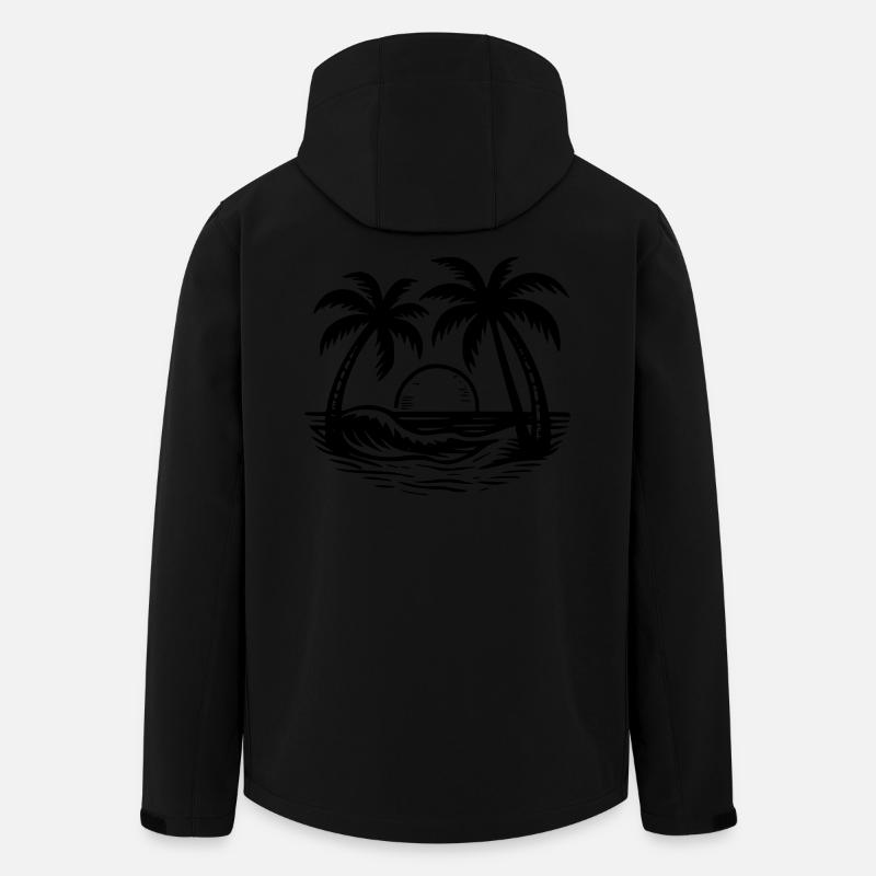 Palmier à la plage - Veste softshell homme en polyester recyclé Stanley/Stella - noir
