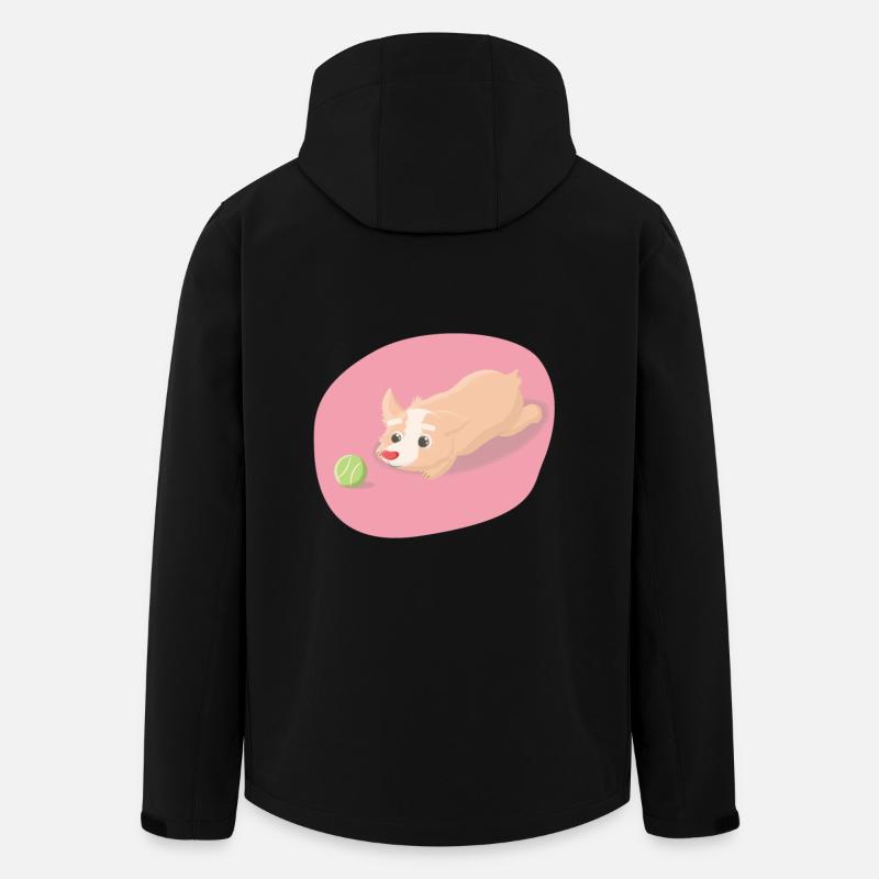 Chien avec ballon de jeu - Veste softshell homme en polyester recyclé Stanley/Stella - noir