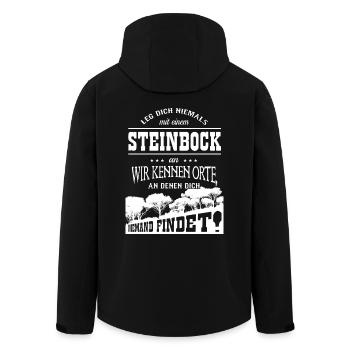 Steinbock - Recycelte Männer Softshell-Jacke von Stanley/Stella - Schwarz - Hinten - AI Model Male 185 light (185cm)