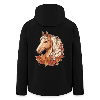 Pferd Herbst - Recycelte Männer Softshell-Jacke von Stanley/Stella - Schwarz - Hinten - AI Model Male 185 light (185cm)