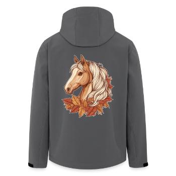 Pferd Herbst - Recycelte Männer Softshell-Jacke von Stanley/Stella - Anthrazit - Hinten - AI Model Male 185 light (185cm)