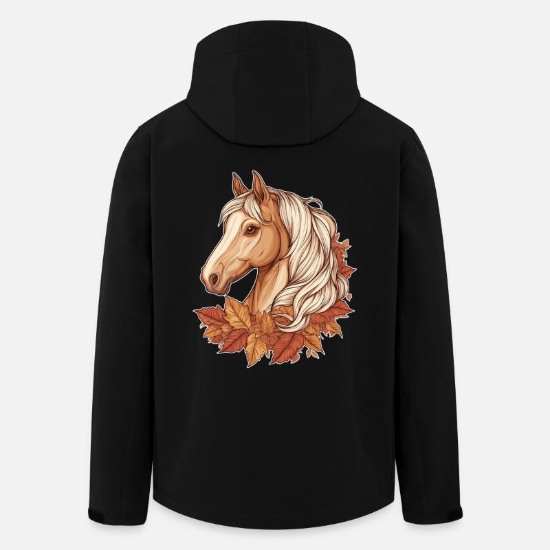 Cheval automne - Veste softshell homme en polyester recyclé Stanley/Stella - noir