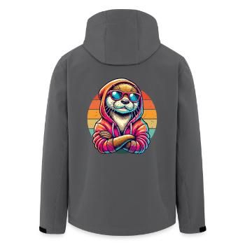 Otter Hoodie Lunettes de soleil HipHop Street Art - Veste softshell homme en polyester recyclé Stanley/Stella - noir - Dos - AI Model Male 185 light (185cm)