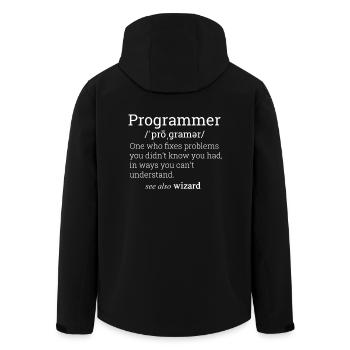 Programmer Definition - Men’s Recycled Softshell Jacket by Stanley/Stella - black - Back - AI Model Male 185 light (185cm)