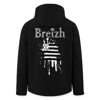 Breizh Bretagne - Veste softshell homme en polyester recyclé Stanley/Stella - noir - Dos - AI Model Male 185 light (185cm)