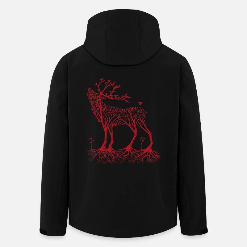 Forest deer in red - Men’s Recycled Softshell Jacket by Stanley/Stella - black