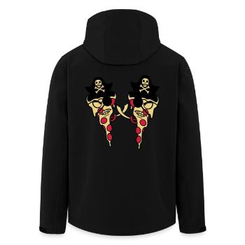 2 Böse Fast Food Pizza Piraten Duell Augenklappe - Recycelte Männer Softshell-Jacke von Stanley/Stella - Schwarz - Hinten - AI Model Male 185 light (185cm)
