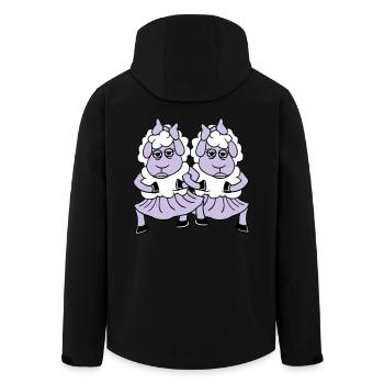 2 Sheep Couple Tired Bored Girlfriends Cool - Men’s Recycled Softshell Jacket by Stanley/Stella - black - Back - AI Model Male 185 light (185cm)