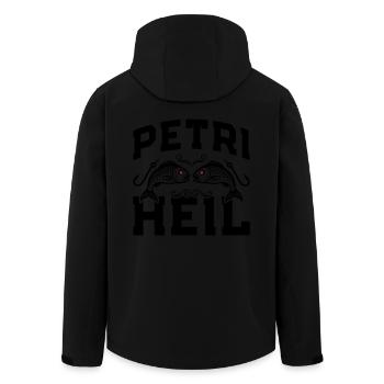 Petri Heil Fischen - Recycelte Männer Softshell-Jacke von Stanley/Stella - Schwarz - Hinten - AI Model Male 185 light (185cm)