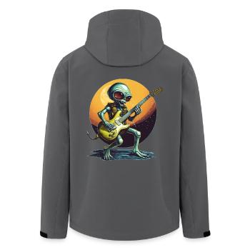 alien guitarist in sunset - Men’s Recycled Softshell Jacket by Stanley/Stella - black - Back - AI Model Male 185 light (185cm)