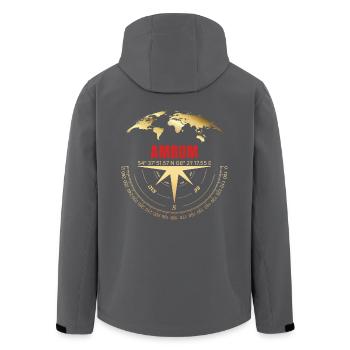 Koordinaten Amrum - Recycelte Männer Softshell-Jacke von Stanley/Stella - Schwarz - Hinten - AI Model Male 185 light (185cm)
