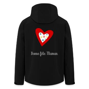 BONNE FÊTE MAMAN. MAMAN. FÊTE DES MÈRES. JE T'AIME - Veste softshell homme en polyester recyclé Stanley/Stella - noir - Dos - AI Model Male 185 light (185cm)