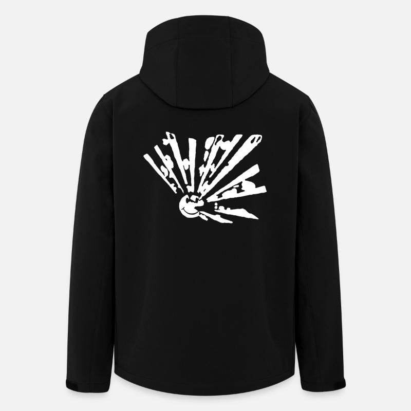 Smiley freetek explosion - Veste softshell homme en polyester recyclé Stanley/Stella - noir