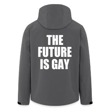 the future is gay - Recycelte Männer Softshell-Jacke von Stanley/Stella - Anthrazit - Hinten - AI Model Male 185 light (185cm)