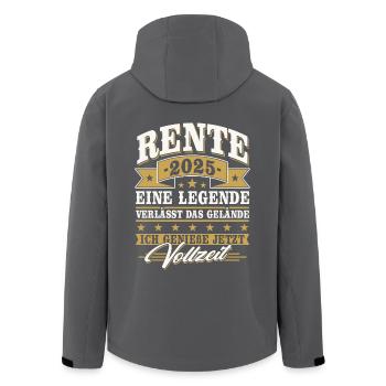 Rente 2025 Ruhestand Rentner Geschenk - Recycelte Männer Softshell-Jacke von Stanley/Stella - Schwarz - Hinten - AI Model Male 185 light (185cm)