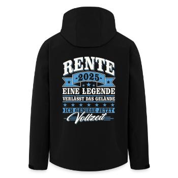 Rente 2025 Ruhestand Rentner Geschenk - Recycelte Männer Softshell-Jacke von Stanley/Stella - Schwarz - Hinten - AI Model Male 185 light (185cm)