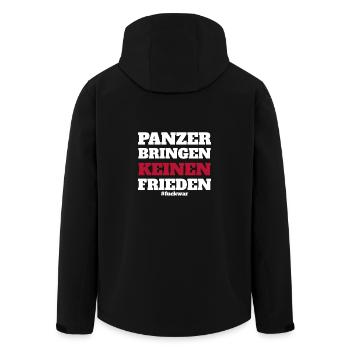 Panzer bringen keinen Frieden! #fuckwar - Recycelte Männer Softshell-Jacke von Stanley/Stella - Schwarz - Hinten - AI Model Male 185 light (185cm)