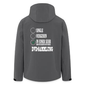 In einer Beziehung mit meiner DVD Sammlung - Recycelte Männer Softshell-Jacke von Stanley/Stella - Schwarz - Hinten - AI Model Male 185 light (185cm)