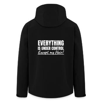 Bad Hair Messy Hair don't care Messed up Hairstyle - Men’s Recycled Softshell Jacket by Stanley/Stella - black - Back - AI Model Male 185 light (185cm)