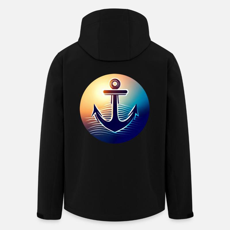 Anker-Sonnenuntergang Rund - Recycelte Männer Softshell-Jacke von Stanley/Stella - Schwarz