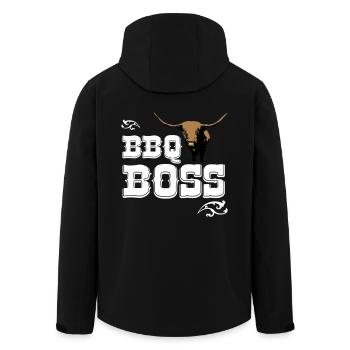 BBQ Boss - Recycelte Männer Softshell-Jacke von Stanley/Stella - Schwarz - Hinten - AI Model Male 185 light (185cm)