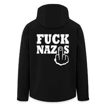 Fuck nazis - Veste softshell homme en polyester recyclé Stanley/Stella - noir - Dos - AI Model Male 185 light (185cm)