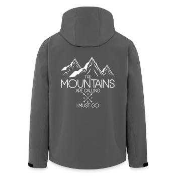 The mountains are caliing i must go - hiking - Men’s Recycled Softshell Jacket by Stanley/Stella - black - Back - AI Model Male 185 light (185cm)