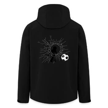Football jochie - Men’s Recycled Softshell Jacket by Stanley/Stella - black - Back - AI Model Male 185 light (185cm)