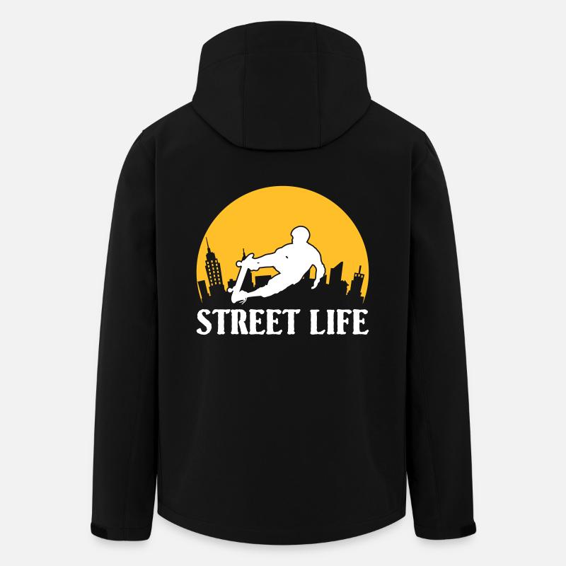 Street Life Skateboard - Recycelte Männer Softshell-Jacke von Stanley/Stella - Schwarz