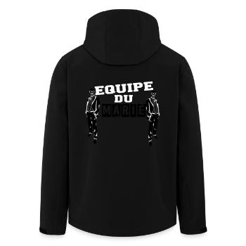 équipe marié avec moustache - Veste softshell homme en polyester recyclé Stanley/Stella - noir - Dos - AI Model Male 185 light (185cm)