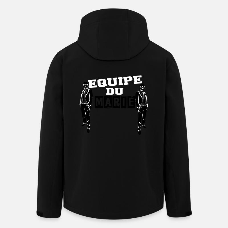 équipe marié avec moustache - Veste softshell homme en polyester recyclé Stanley/Stella - noir