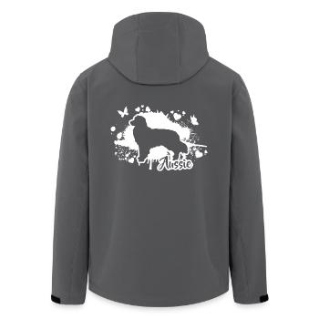 AUSSIE Dogs Mama Australian Shepherd Wilsigns - Men’s Recycled Softshell Jacket by Stanley/Stella - black - Back - AI Model Male 185 light (185cm)