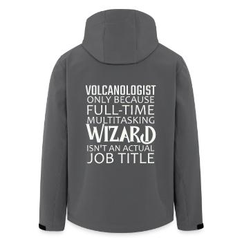 Volcanologist Wizard Volcanology - Recycelte Männer Softshell-Jacke von Stanley/Stella - Schwarz - Hinten - AI Model Male 185 light (185cm)