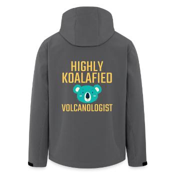 Volcanologist Koalafied Volcanology - Men’s Recycled Softshell Jacket by Stanley/Stella - black - Back - AI Model Male 185 light (185cm)