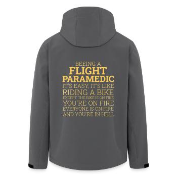 Flight Paramedic Riding A Bike Air Rescue - Men’s Recycled Softshell Jacket by Stanley/Stella - black - Back - AI Model Male 185 light (185cm)