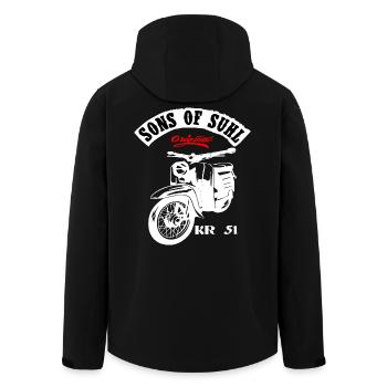 Simson Schwalbe Moped KR 51 - Recycelte Männer Softshell-Jacke von Stanley/Stella - Schwarz - Hinten - AI Model Male 185 light (185cm)