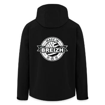 Bretagne - Breizh - Veste softshell homme en polyester recyclé Stanley/Stella - noir - Dos - AI Model Male 185 light (185cm)