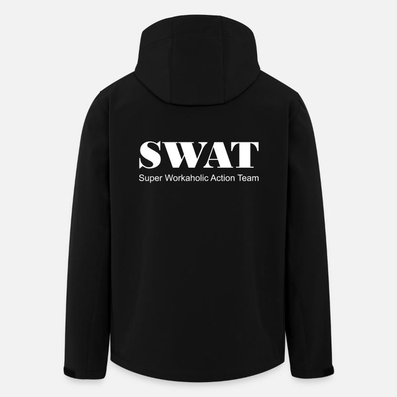 blanc Swat - Veste softshell homme en polyester recyclé Stanley/Stella - noir