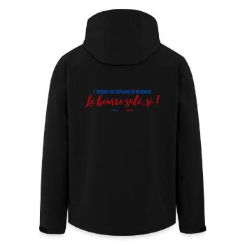 Proverbe beurre salé - Breizh - Bretagne - Humour - Veste softshell homme en polyester recyclé Stanley/Stella - noir - Dos - AI Model Male 185 light (185cm)