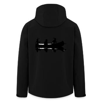 Canoe Indian Silhouette Gift Idea America - Men’s Recycled Softshell Jacket by Stanley/Stella - black - Back - AI Model Male 185 light (185cm)