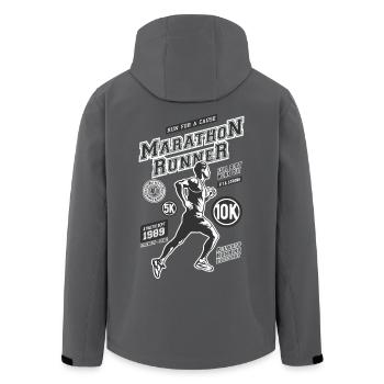 1989 MARATHON RUNNER Jogger Sport Gifts Shirts - Men’s Recycled Softshell Jacket by Stanley/Stella - anthracite - Back - AI Model Male 185 light (185cm)